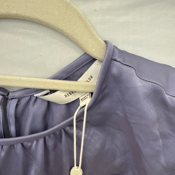 Rebecca Taylor Silk Blouse NWT $295 lilac/ purple gorgeous short sleeve sz small - Picture 4 of 7